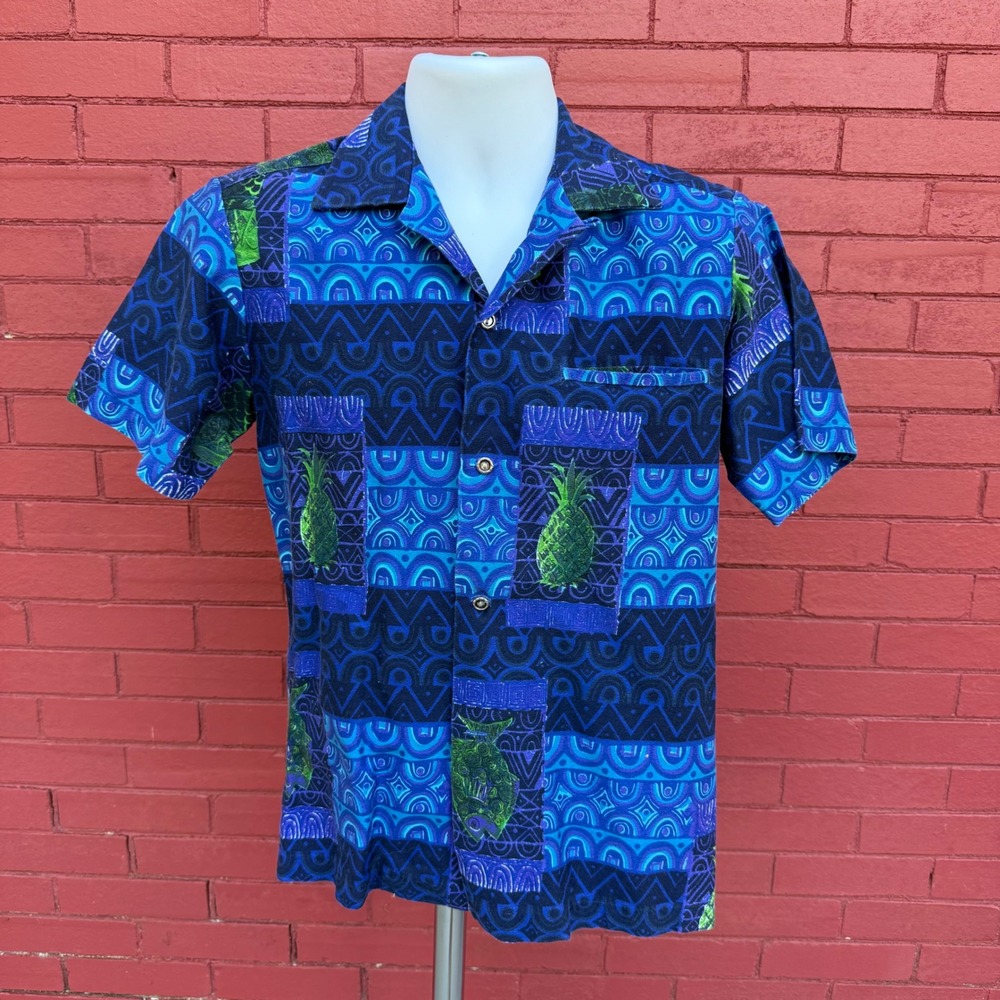 Vtg 60s McInerny Hawaiian Shirt Mens Medium Honolulu Made in Napili Short Sleeve